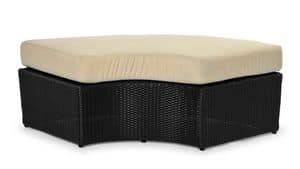 Arena ottoman/bench, Bench in aluminum and interlocked grain, for outdoor