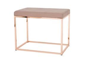 Art.Dal� panca, Padded bench finished in copper, in essential style