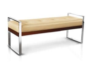 Gamma bench, Metal bench, covered in leather