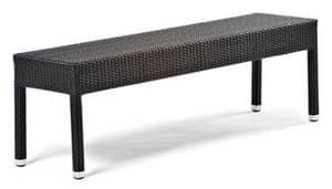 Lotus bench, Bench in aluminum and plastic woven, for external