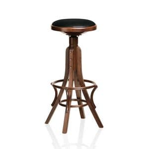 Achtung, barstool in beech curved wood, for pubs and bars