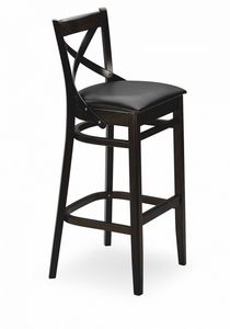 B12SG, Stool with upholstered seat, wooden frame
