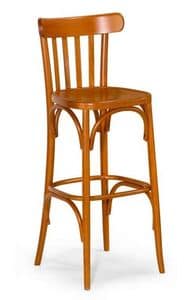 Milano barstool 4 sleds, Stool in curved wood available in various finishes