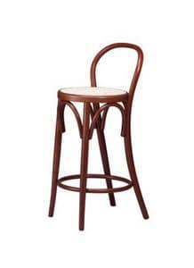 V05, Wood barstool, seat in straw of vienna, for Wine bars