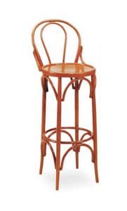 V11, Curved wooden barstool, for contract use