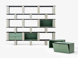 Accademia, Modular container with vertical elements in CIMENTO�