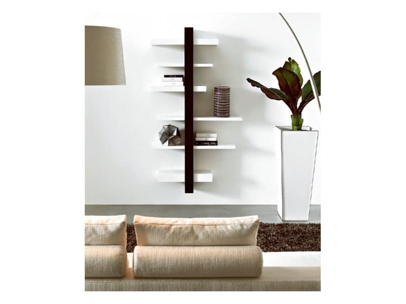 ART. 750 EMOTION, Wall bookshelf in wood, at outlet price