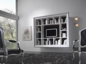 Art. H6005 MODERN BOOKCASE, Modern bookcase with 14 compartments, for living room