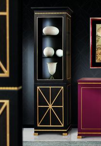 Art. LB 08060, Lacquered bookcase, with gold details