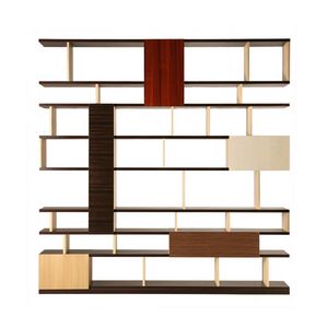 Babilonia 6292, Wooden bookcase with a mix of essences