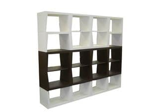 B&B, Modular bookcase, wooden shelves, ideal for residential use
