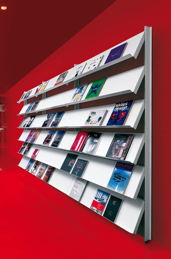 Big wall unit with floor support, Libraries shelf for offices and contract use