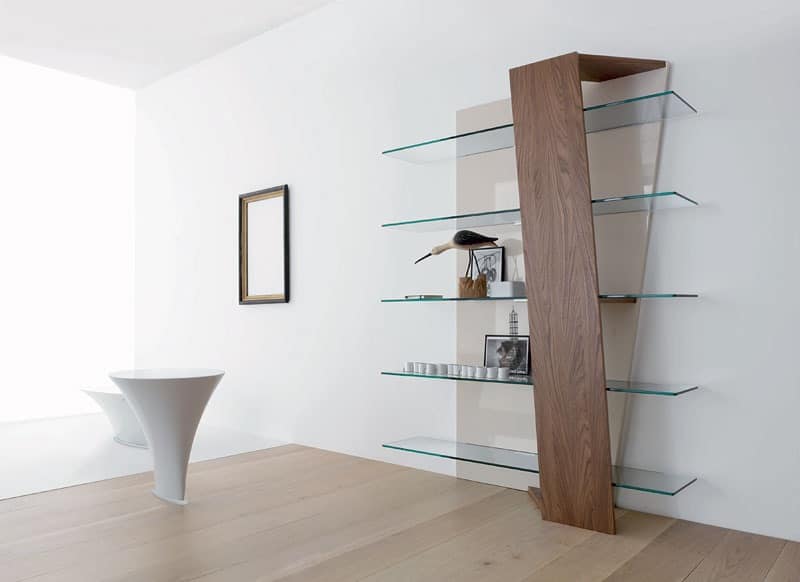 Bookcases In Laminate Glass Shelves, Wood Laminate Bookcases