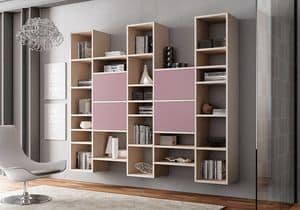 Bookcase AL 11, Bookcase with 4 doors with push-pull system