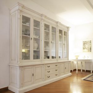 Bookcase BELLON620M, Bookcase with columns and 6 glass doors