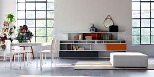 Citylife 09, Colored bookcase suited for modern living room