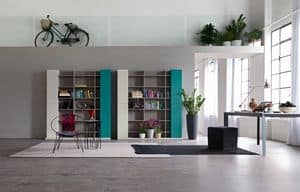 Citylife 32, Modern composition for living room, with library