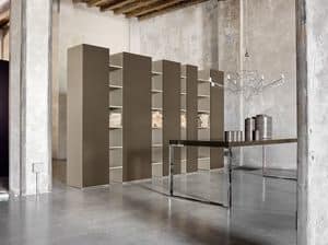 CODE comp.01, Precious bookcase, with doors, for luxury hotels