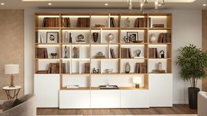 Custom made bookcase, Modern custom-made bookcase, with LED lights