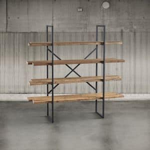 DB003741, Metal bookcase and pine wood shelves ideal for modern environments