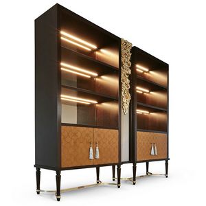 FLORA / bookcase, Bookcase with inlaid doors