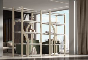 Futura bookcase, Wooden bookcase with a geometric design