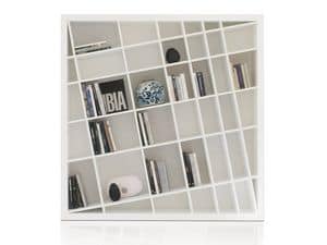 Giano Kompact, Libraries white lacquered, modern and elegant, for living rooms