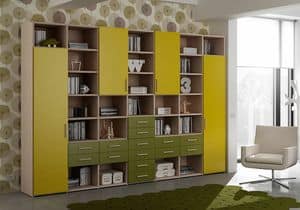 Bookcase AL 20, Bookcase with 14 drawers and 4 doors