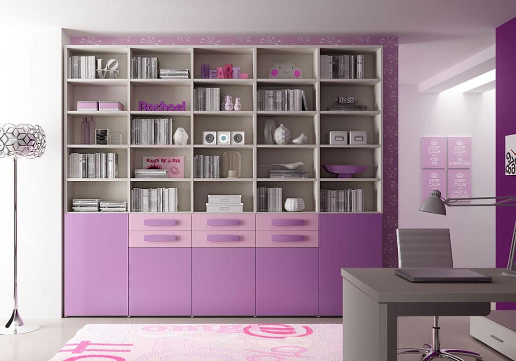 Modern Bookcase With 5 Doors And 6, Bookcase With Drawers And Doors