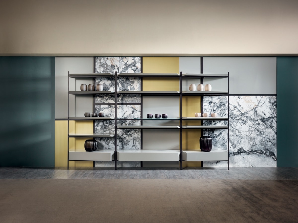 Macao, Wall bookcase in iron, marble or wood