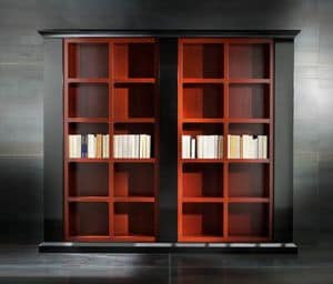 Museum Art. 31.002, Bookcase in lacquered linden with 3 columns