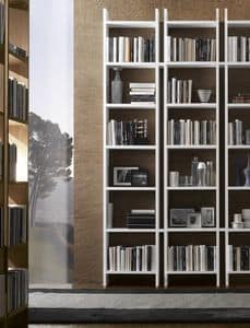 Piolo bookcase, Design bookcase, with open containers, for living rooms