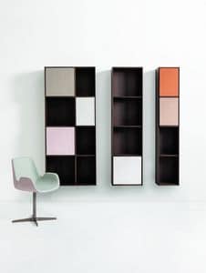 RAM compositions, Design bookcase with opened and closable compartments