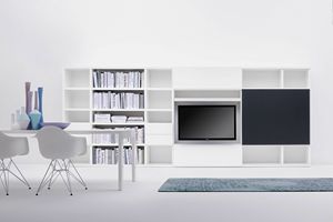 SCENAPERTA, Modular bookcase for modern living rooms