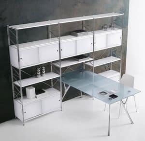 Socrate closing, Modular bookcase for home and office