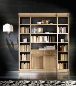 Victoria Art. 03.008, Bookcase with drawer and two sliding doors