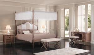 Allure bed, Canopy bed in Canaletto walnut wood