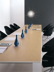 Eracle comp.7, Table for modern meeting rooms, aluminum legs