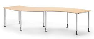 SYSTEM 794, Table in metal and laminated, curved lines, for catering