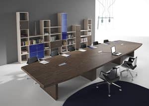 Titano comp.7, Wooden table for meeting room, with various finishes