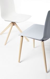 AIRA W, Polypropylene chair with wooden base