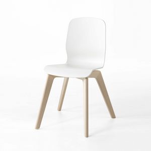 Glamour Wood Plastic, Wooden chair, with technopolymer shell