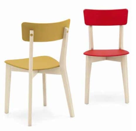 Holly, Wooden chair with plastic seat and back