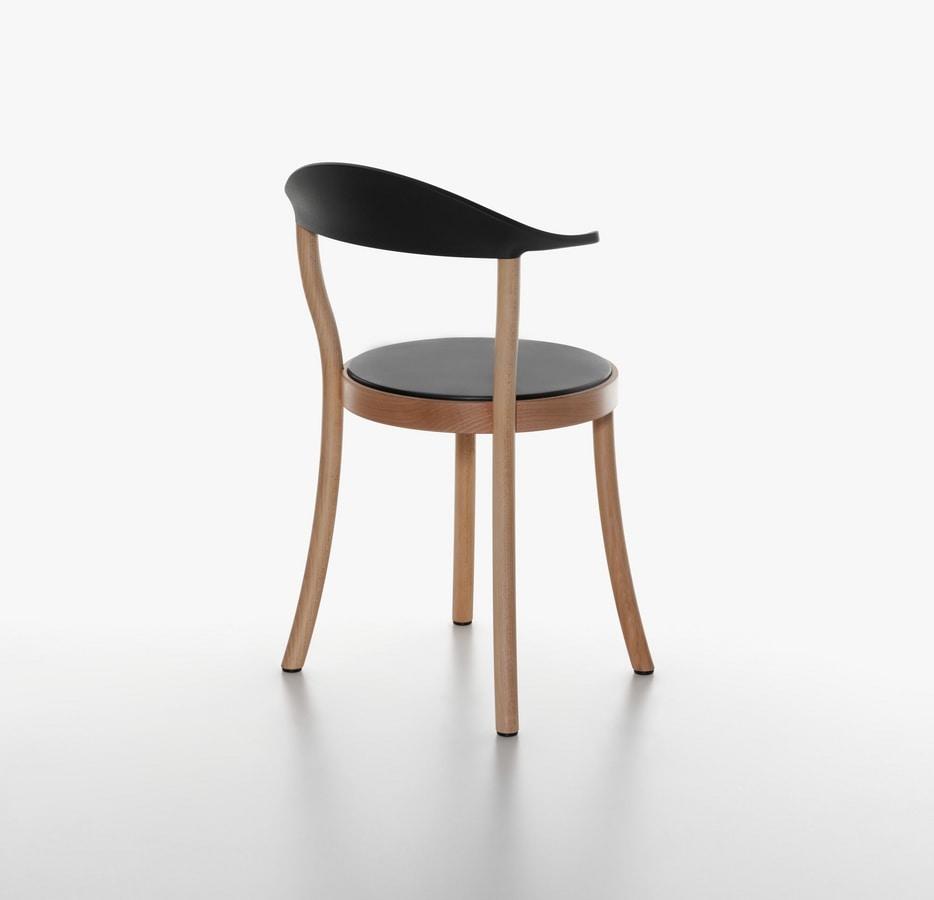 Monza Bistro mod. 1212-20, Chair with round seat, in beech and plastic