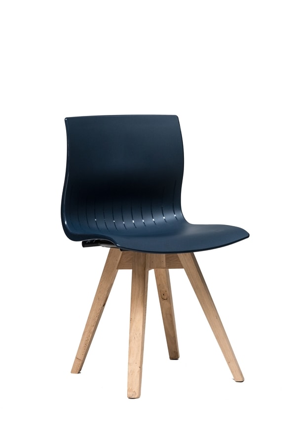 WEBBY 333P, Wooden chair with nylon shell