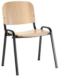 Conferenza plywood, Chair with plywood seat, equippable with writing tablet