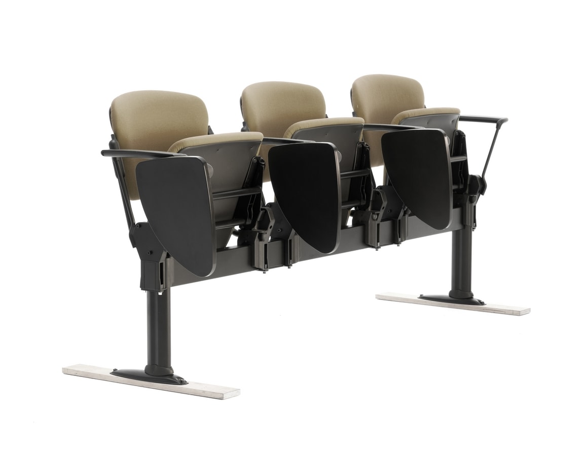 Cortina mixed bench, Bench with upholstered reclining seats, for universities