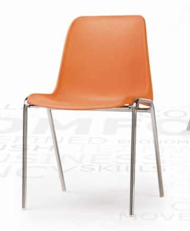 Helene, Stackable chair with plastic shell