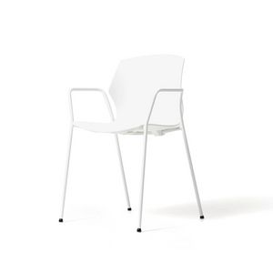 No Frill 4 legs with armrests, Elegant conference chair, equippable with writing tablet