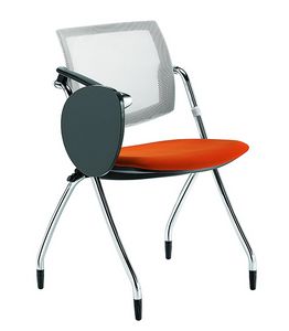 Q-Go RETE, Conference chair with wrtiting tablet, mesh backrest
